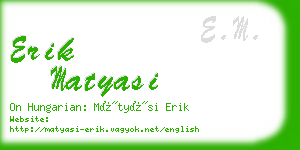 erik matyasi business card